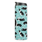 Grens Collie Monogram en Naam Thermosbeker (Geroteerd rechts)