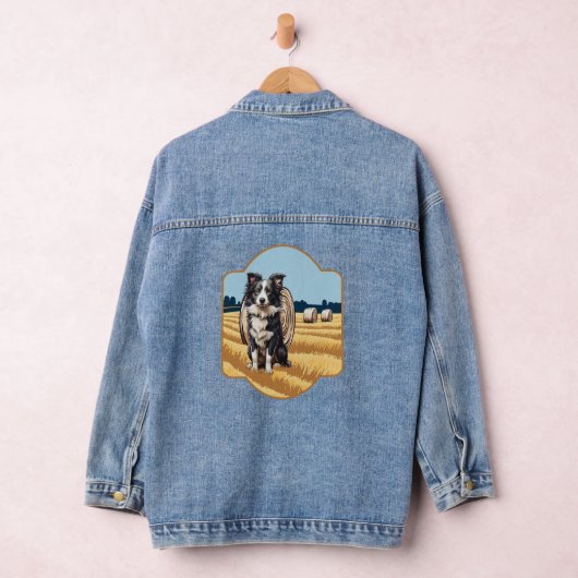 Grens Collie op Boerderij Denim Jacket (Hangar)