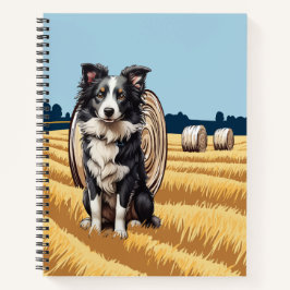 Grens Collie op Boerderij Notitieboek