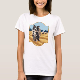 Grens Collie op Boerderij T-shirt