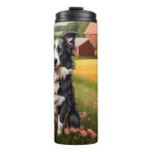 Grens Collie op Boerderij Thermosbeker (Voorkant)