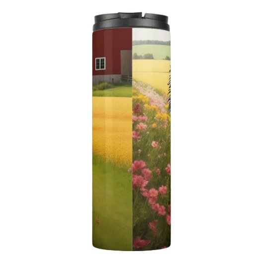 Grens Collie op Boerderij Thermosbeker (Achterkant)