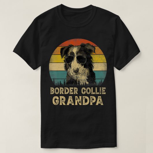  grens Collie Opa Hondenliefhebbers Vaders D T-shirt (Design voorkant)