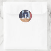 Grens Collie Puppy Dog Persoonlijk Ronde Sticker (Tas)