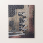 Grens Collie Puppy Litter Oil Painting Legpuzzel (Verticaal)