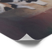 Grens Collie Puppy Litter Oil Painting Poster (Hoek)