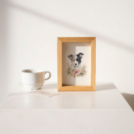 Grens Collie Puppy Pet Waterverf Vloer Poster