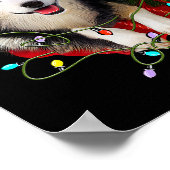 Grens Collie Reindekerstman met kerstlichten Chris Poster (Hoek)