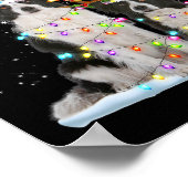 Grens Collie Reindekerstman met kerstlichten Chris Poster (Hoek)