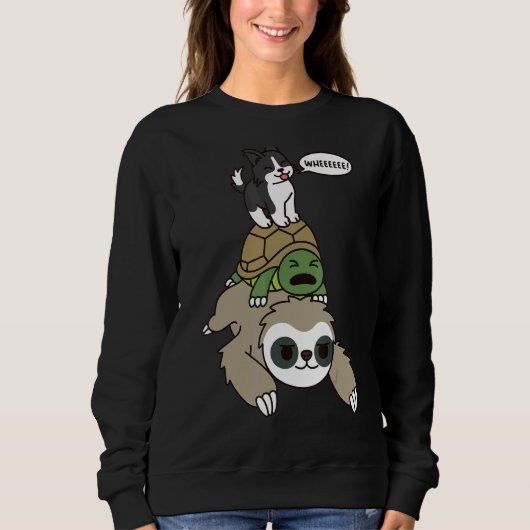 Grens collie Riding Sloth Tortoise Dog Trui (Voorkant)