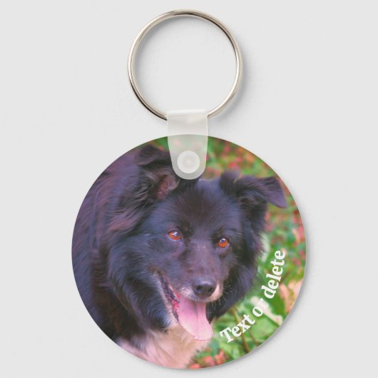 Grens Collie Smiling Cute Dog Persoonlijk Sleutelhanger (Voorkant)