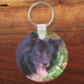 Grens Collie Smiling Cute Dog Persoonlijk Sleutelhanger (Voorkant)