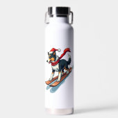 Grens Collie Snowboarder Waterfles (Voorkant)