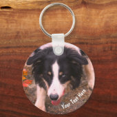 Grens Collie Stare Dog Persoonlijk Sleutelhanger (Achterkant)