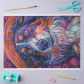 Grens Collie Van Gogh Schilderij Decoupage Tissuepapier (Craft)