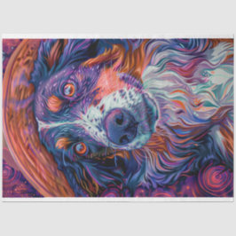 Grens Collie Van Gogh Schilderij Decoupage Tissuepapier