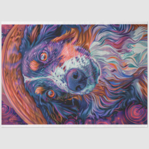 Grens Collie Van Gogh Schilderij Decoupage Tissuepapier