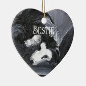 Grens Collie Vastleggen Schilderij Gepersonaliseer Keramisch Ornament (Rechts)