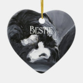 Grens Collie Vastleggen Schilderij Gepersonaliseer Keramisch Ornament (Voorkant)