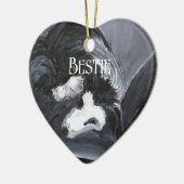 Grens Collie Vastleggen Schilderij Gepersonaliseer Keramisch Ornament (Links)