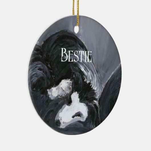 Grens Collie Vastleggen Schilderij Gepersonaliseer Keramisch Ornament (Rechts)