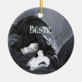 Grens Collie Vastleggen Schilderij Gepersonaliseer Keramisch Ornament (Voorkant)