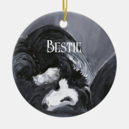 Grens Collie Vastleggen Schilderij Gepersonaliseer Keramisch Ornament