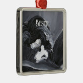 Grens Collie Vastleggen Schilderij Gepersonaliseer Metalen Ornament (Rechts)