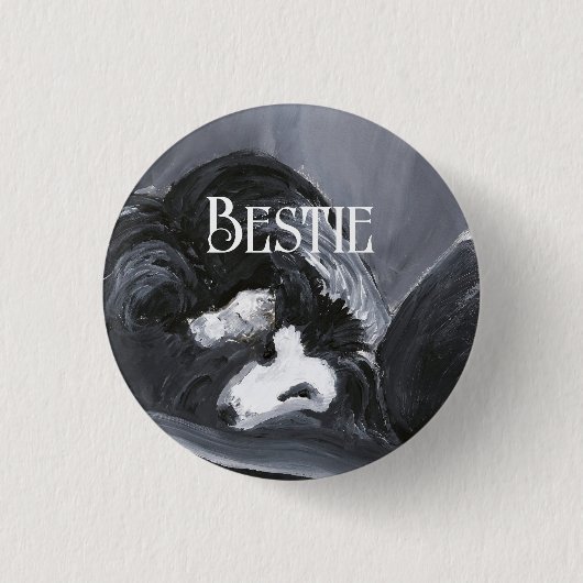 Grens Collie Vastleggen Schilderij Gepersonaliseer Ronde Button 3,2 Cm (Voorkant)