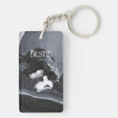 Grens Collie Vastleggen Schilderij Gepersonaliseer Sleutelhanger (achterkant)