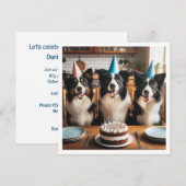 Grens Collies, Hond verjaardagskaart, Hond Kaart (Voorkant / Achterkant)