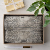   Grens Donkere Hout Gepersonaliseerde Naam Tissuepapier (Geschenk)