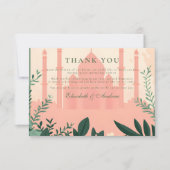 Grens Elegante Bloemen Islamitische Huwelijk Bedankkaart (Voorkant)