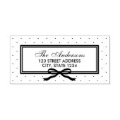 Grens en Lint Polka Dot Familieadres Zelfinktende Stempel (Design)