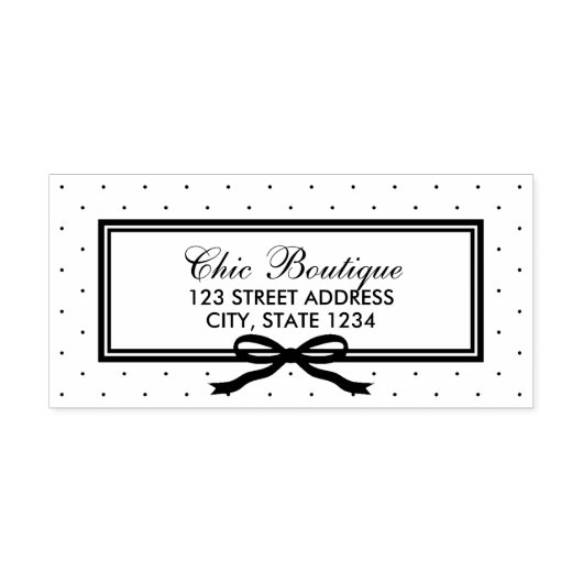 Grens en Lint Polka Dot Zakelijk adres Zelfinktende Stempel (Design)