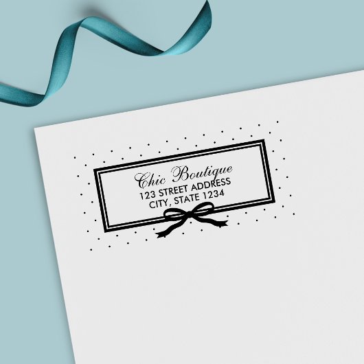 Grens en Lint Polka Dot Zakelijk adres Zelfinktende Stempel