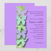 Grens groene en Paarse vlinder Bat Mitzvah Kaart (Voorkant / Achterkant)