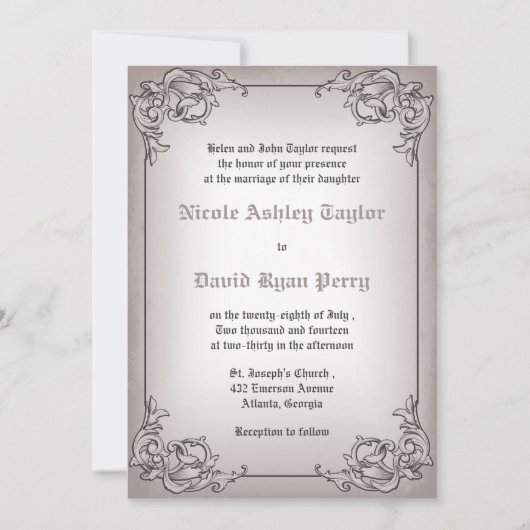  grens - huwelijksuitnodiging kaart (Voorkant)