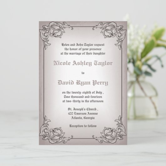  grens - huwelijksuitnodiging kaart (Staand voorkant)