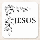 GRENS JESUS FLORAL CORNER KARTONNEN ONDERZETTERS (Voorkant)