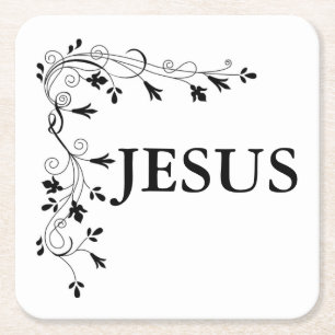 GRENS JESUS FLORAL CORNER KARTONNEN ONDERZETTERS