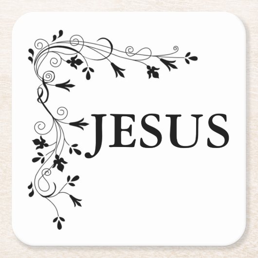 GRENS JESUS FLORAL CORNER KARTONNEN ONDERZETTERS (Voorkant)