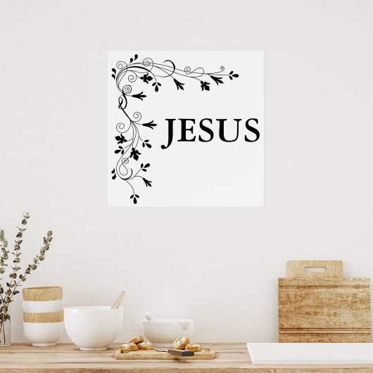 GRENS JESUS FLORAL CORNER POSTER (Keuken)