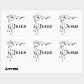 GRENS JESUS FLORAL CORNER VIERKANTE STICKER (Vel)