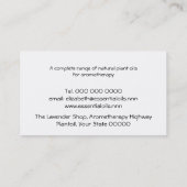 Grens lavendel bloemen visitekaartje (Achterkant)