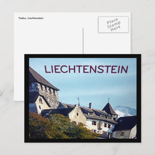 grens liechtenstein - kasteel briefkaart (Voorkant / Achterkant)