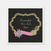 Grens Lijst Bericht Roze lint Personaliseren Parti Servet (Voorkant)