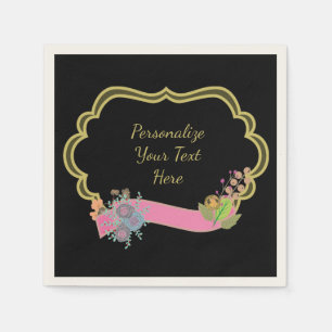 Grens Lijst Bericht Roze lint Personaliseren Parti Servet