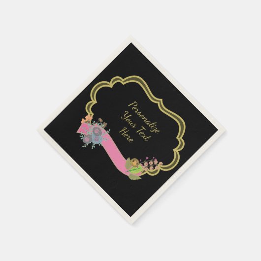 Grens Lijst Bericht Roze lint Personaliseren Parti Servet (Hoek)