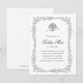 Grens met organisch blad Joodse sympathiekaarten RSVP Kaartje (Voorkant / Achterkant)